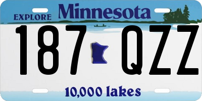 MN license plate 187QZZ