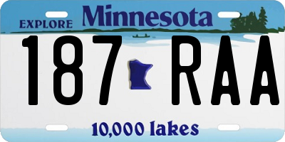 MN license plate 187RAA