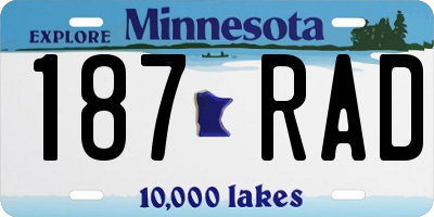 MN license plate 187RAD