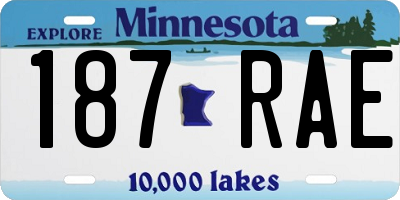 MN license plate 187RAE