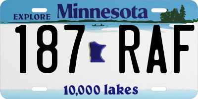 MN license plate 187RAF