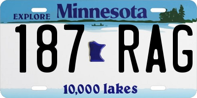 MN license plate 187RAG