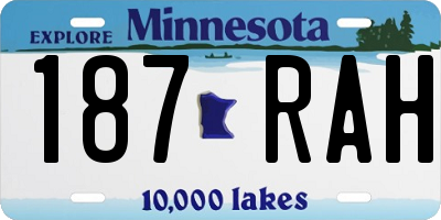MN license plate 187RAH