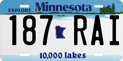 MN license plate 187RAI