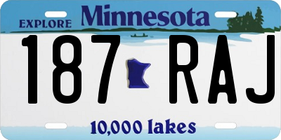 MN license plate 187RAJ