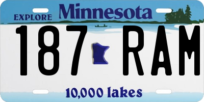 MN license plate 187RAM