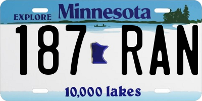 MN license plate 187RAN