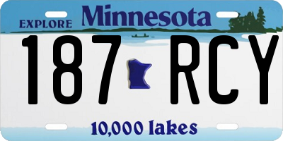 MN license plate 187RCY