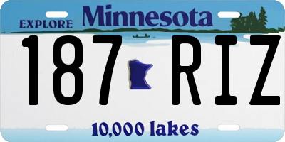 MN license plate 187RIZ