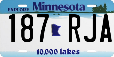 MN license plate 187RJA