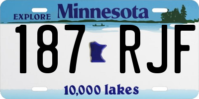 MN license plate 187RJF