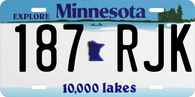 MN license plate 187RJK