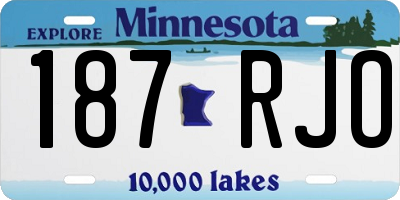 MN license plate 187RJO
