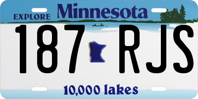 MN license plate 187RJS