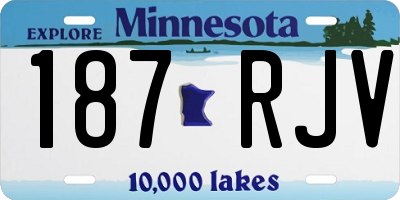 MN license plate 187RJV