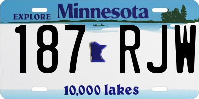 MN license plate 187RJW