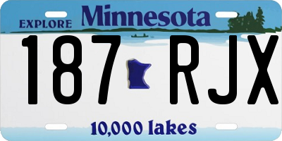 MN license plate 187RJX