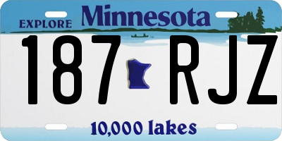 MN license plate 187RJZ