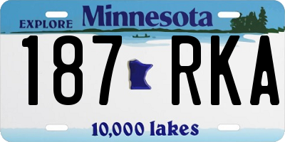 MN license plate 187RKA