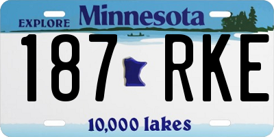 MN license plate 187RKE
