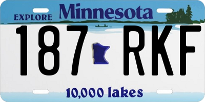 MN license plate 187RKF