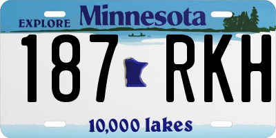 MN license plate 187RKH