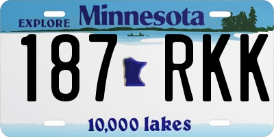MN license plate 187RKK