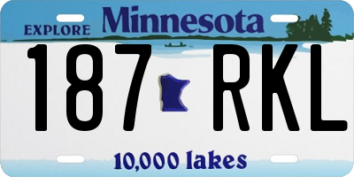 MN license plate 187RKL