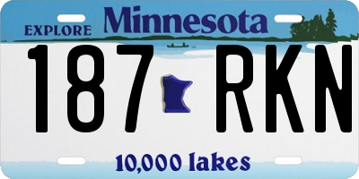 MN license plate 187RKN