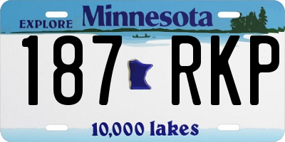 MN license plate 187RKP
