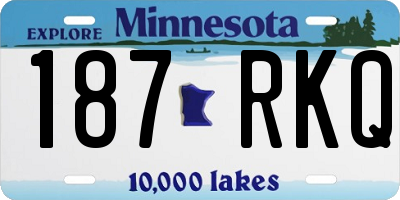 MN license plate 187RKQ