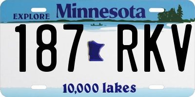 MN license plate 187RKV