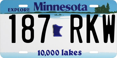 MN license plate 187RKW