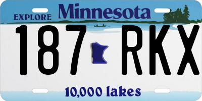 MN license plate 187RKX