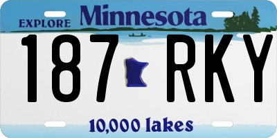 MN license plate 187RKY