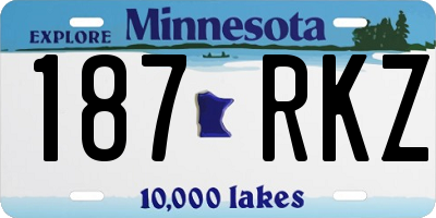 MN license plate 187RKZ