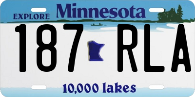 MN license plate 187RLA