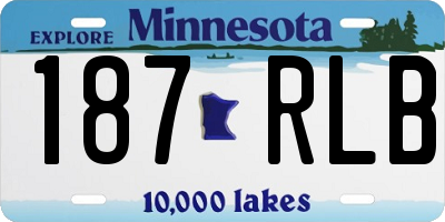 MN license plate 187RLB