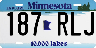 MN license plate 187RLJ