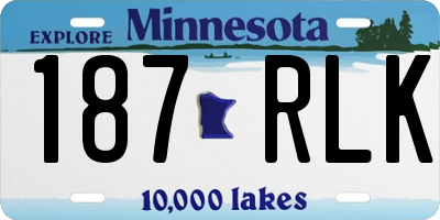 MN license plate 187RLK