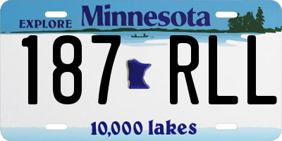 MN license plate 187RLL