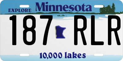 MN license plate 187RLR