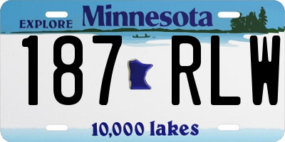 MN license plate 187RLW