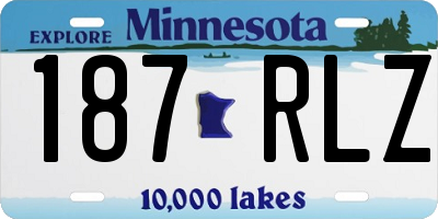 MN license plate 187RLZ