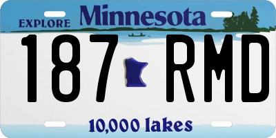 MN license plate 187RMD