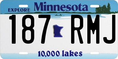 MN license plate 187RMJ