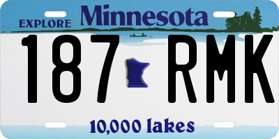 MN license plate 187RMK
