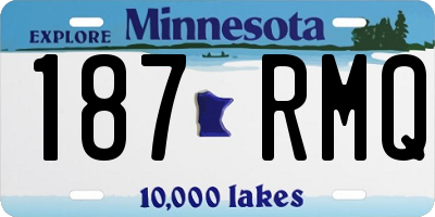 MN license plate 187RMQ