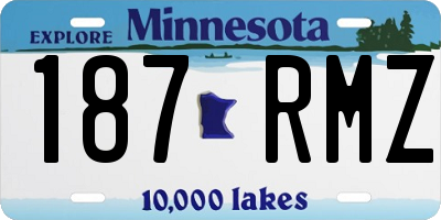MN license plate 187RMZ