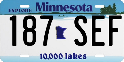 MN license plate 187SEF